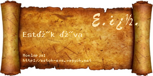Estók Éva névjegykártya